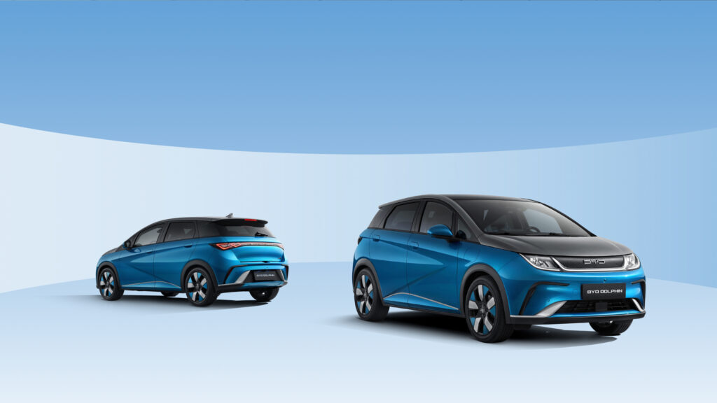 BYD Dolphin 2025 Azul em Estudio
